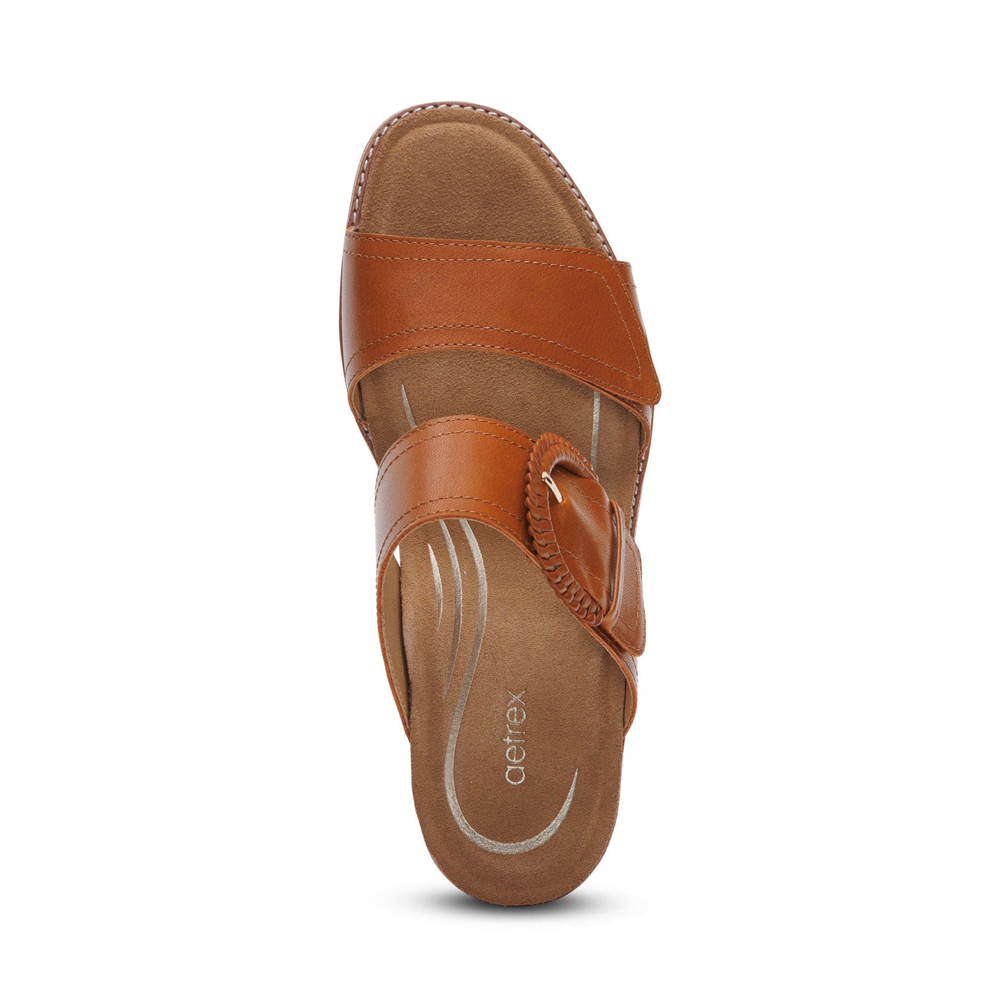 Tatiana Arch Support Heel Block Wedge Cognac - Aetrex Middle East